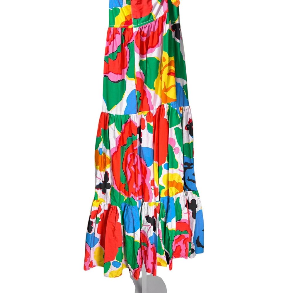 J. Crew Women's Maxi Dress Ratti Jardin Floral Tiered Colorful Vacation Beach 14 - Picture 9 of 9